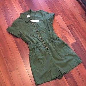 J. Crew Zip Front Chino Romper Size 0